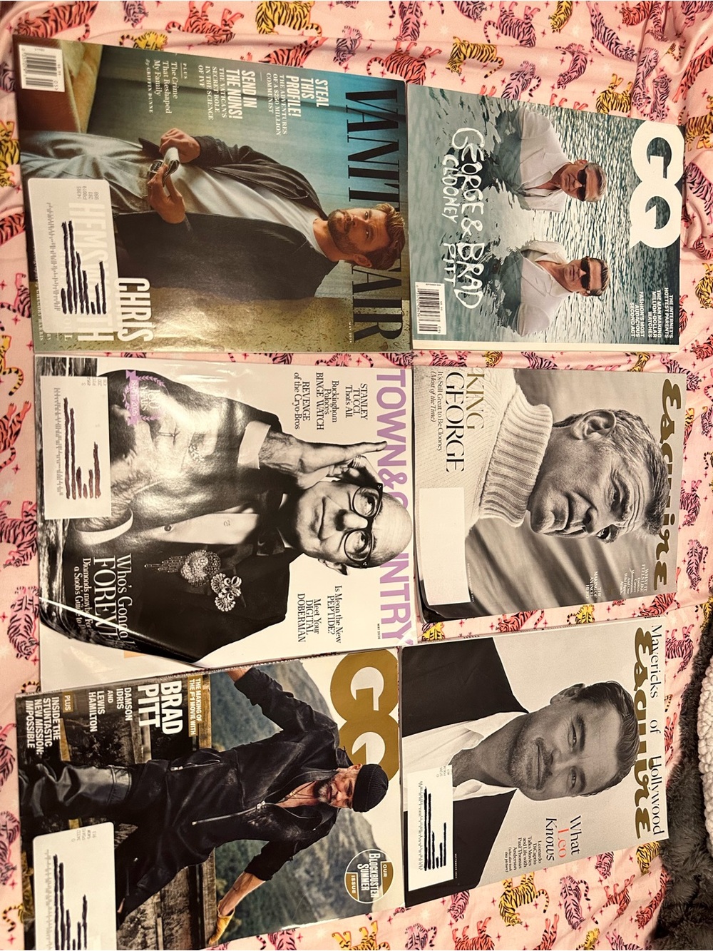 Brad Pitt assorted Men’s Magazine Lot - GQ & Vanity Fair Covers